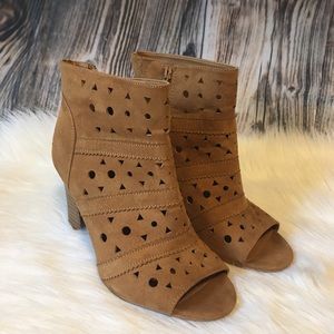 Torrid Cutout Peep Toe Chunky Heel Ankle Booties